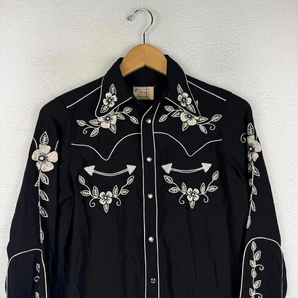 Polo Ralph Lauren Women's 2 Relaxed Fit Pearl Snap Western Embroidered Shirt - Picture 4 of 11
